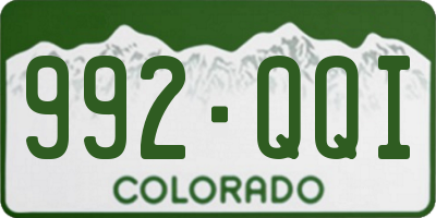 CO license plate 992QQI
