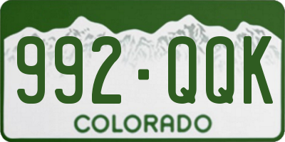 CO license plate 992QQK