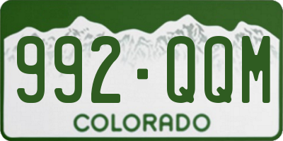 CO license plate 992QQM