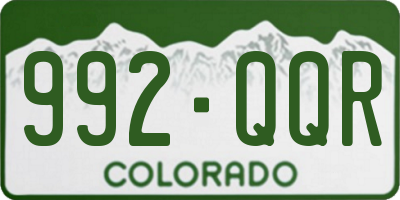 CO license plate 992QQR