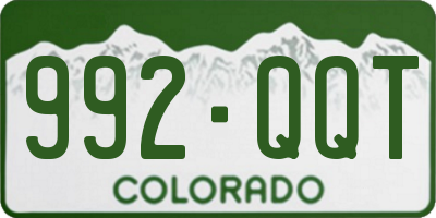 CO license plate 992QQT