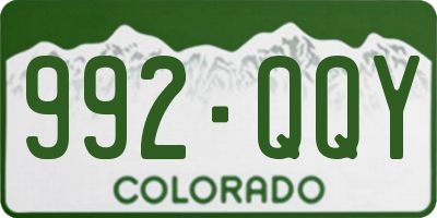 CO license plate 992QQY