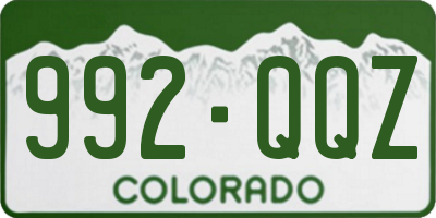 CO license plate 992QQZ
