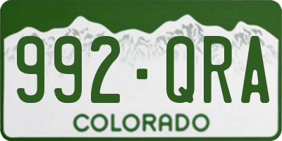 CO license plate 992QRA