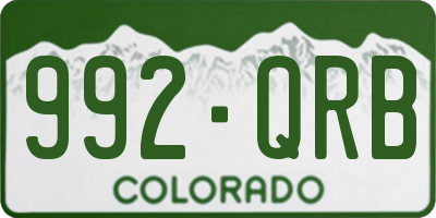 CO license plate 992QRB