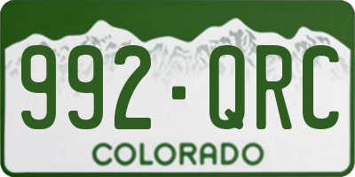 CO license plate 992QRC