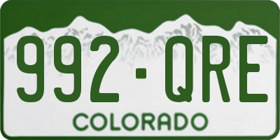 CO license plate 992QRE