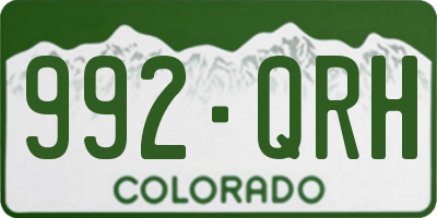 CO license plate 992QRH