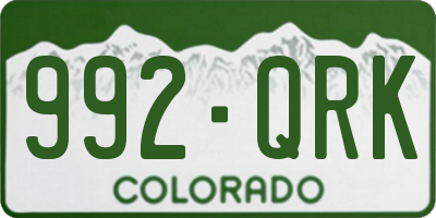 CO license plate 992QRK