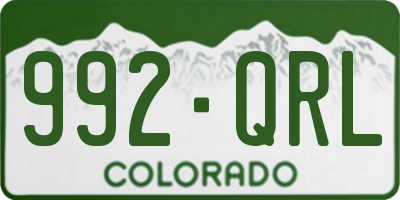 CO license plate 992QRL