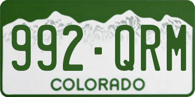 CO license plate 992QRM