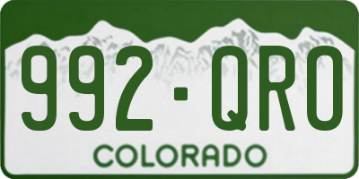 CO license plate 992QRO