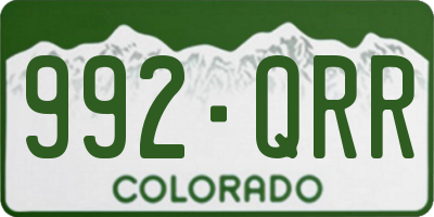 CO license plate 992QRR
