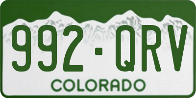 CO license plate 992QRV