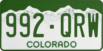 CO license plate 992QRW