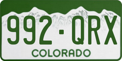 CO license plate 992QRX