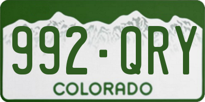 CO license plate 992QRY