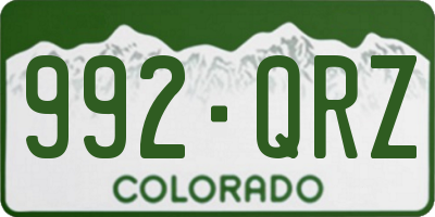 CO license plate 992QRZ