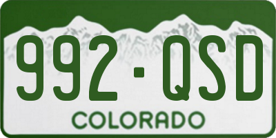 CO license plate 992QSD