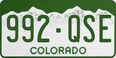 CO license plate 992QSE