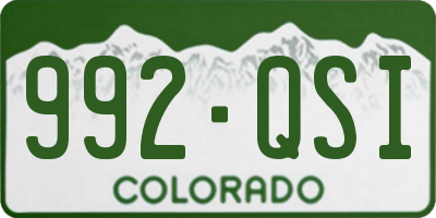 CO license plate 992QSI