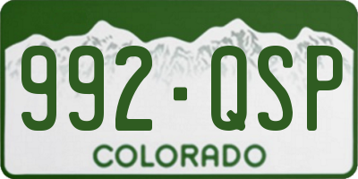 CO license plate 992QSP