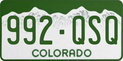 CO license plate 992QSQ