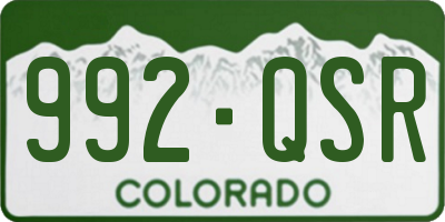 CO license plate 992QSR