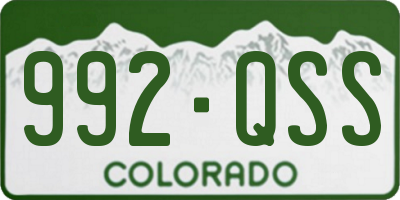 CO license plate 992QSS