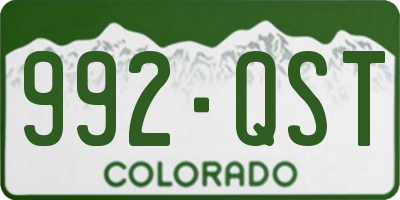 CO license plate 992QST