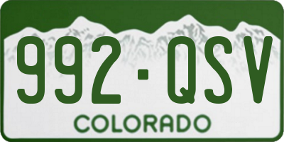 CO license plate 992QSV