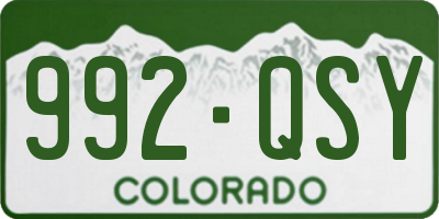 CO license plate 992QSY