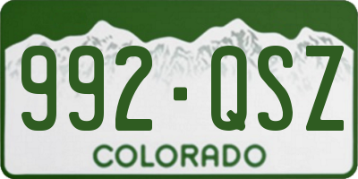 CO license plate 992QSZ