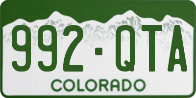 CO license plate 992QTA