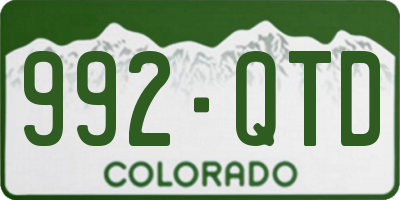 CO license plate 992QTD