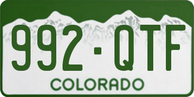 CO license plate 992QTF