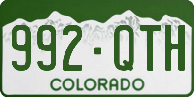 CO license plate 992QTH