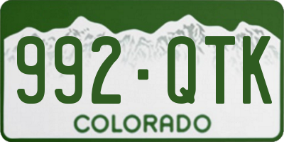 CO license plate 992QTK