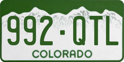 CO license plate 992QTL