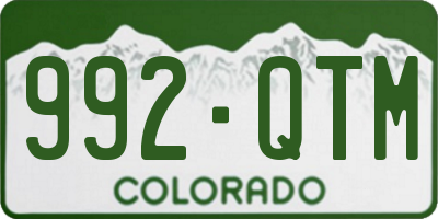 CO license plate 992QTM