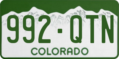 CO license plate 992QTN