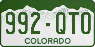 CO license plate 992QTO