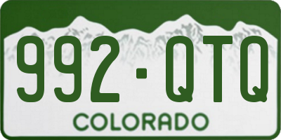 CO license plate 992QTQ