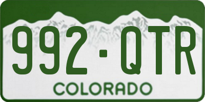 CO license plate 992QTR
