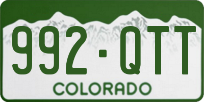 CO license plate 992QTT