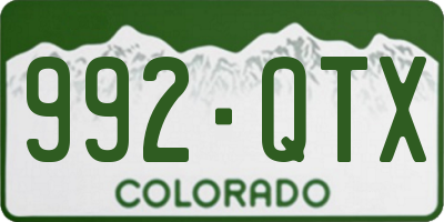 CO license plate 992QTX