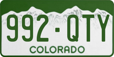 CO license plate 992QTY