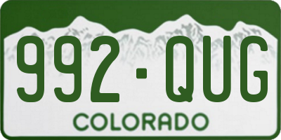 CO license plate 992QUG