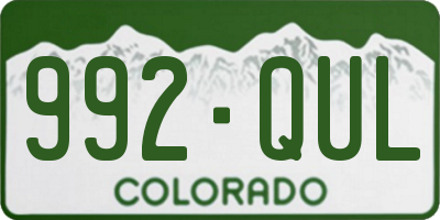 CO license plate 992QUL