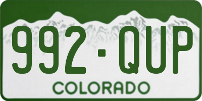 CO license plate 992QUP